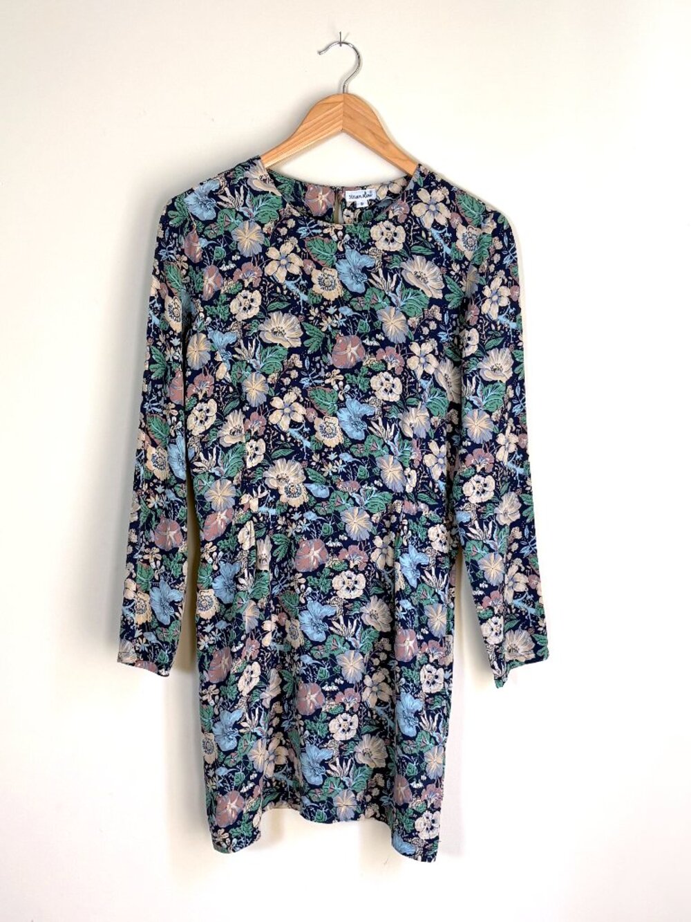 Vintage Steven Alan 100% Silk Floral Mini Dress S Made in USA